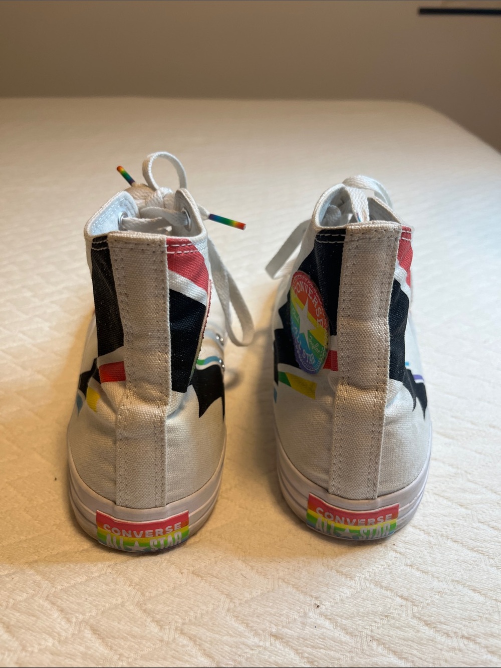 Converse Rainbow Lightning Bolt High-Top Sneakers, women’s 8.5 - Picture 5 of 10
